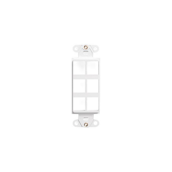 Leviton 6-Port Mounting Strap Unloaded, Decora Style Quickport, White 41646-W